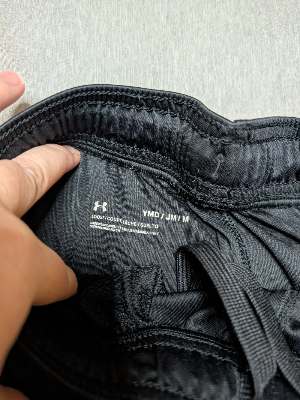 Under Armour Black Shorts with White Logo - Kids Size Medium